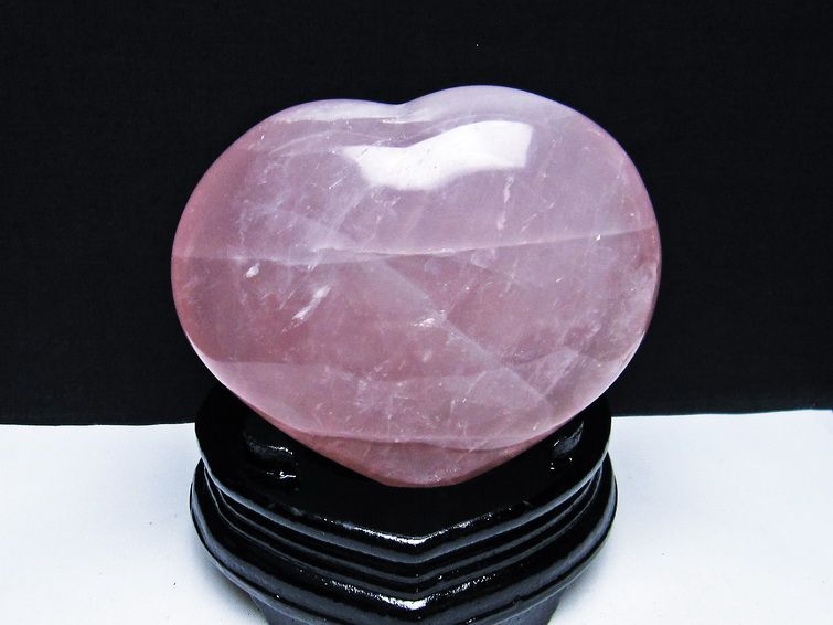 ローズクォーツ ハート 置物[T456-13646] 1枚目