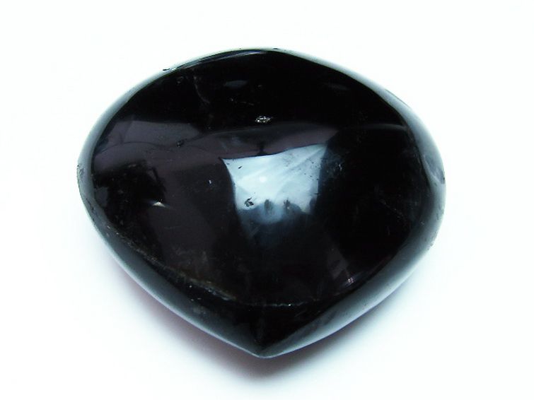 モリオン 純天然 黒水晶 ハート 置物[T457-3284] 1枚目