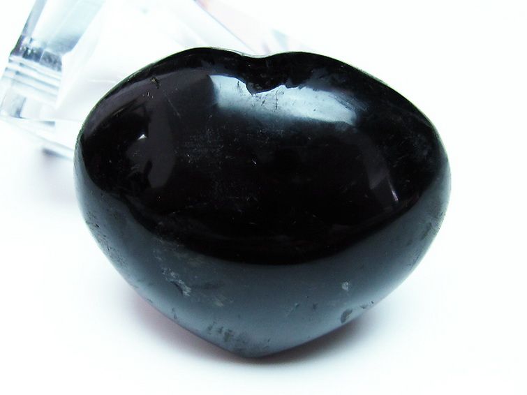 モリオン 純天然 黒水晶 ハート 置物[T457-3284] 2枚目