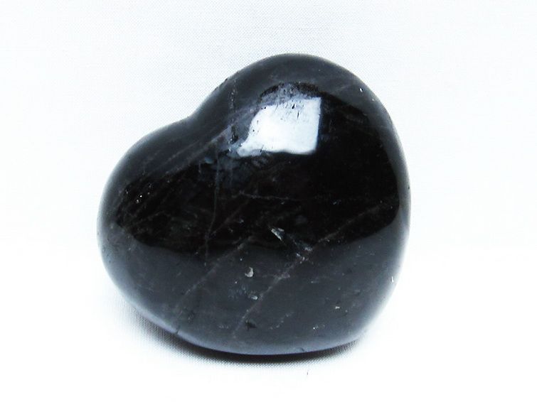 モリオン 純天然 黒水晶 ハート 置物[T457-4071] 1枚目