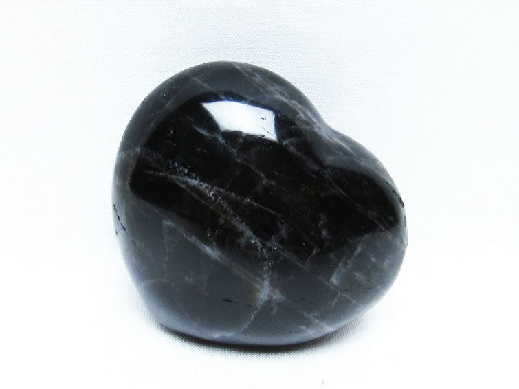 モリオン 純天然 黒水晶 ハート 置物[T457-4073] 1枚目