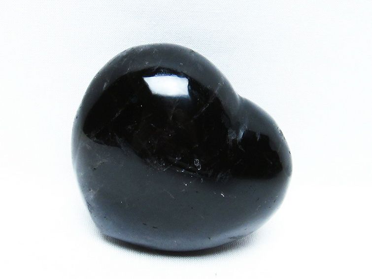 モリオン 純天然 黒水晶 ハート 置物[T457-4086] 1枚目
