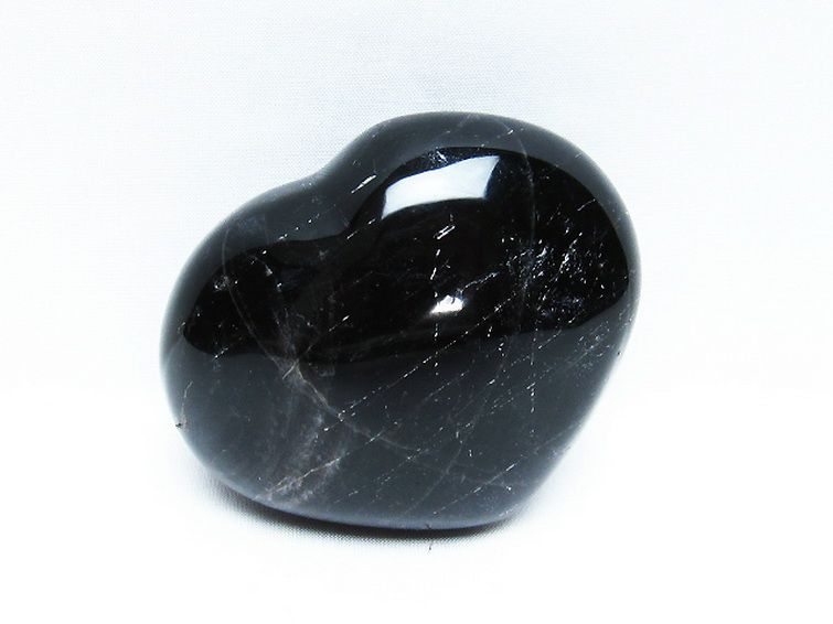 モリオン 純天然 黒水晶 ハート 置物[T457-4098] 1枚目
