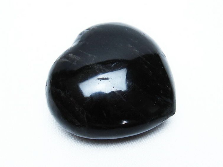 モリオン 純天然 黒水晶 ハート 置物[T457-4121] 1枚目