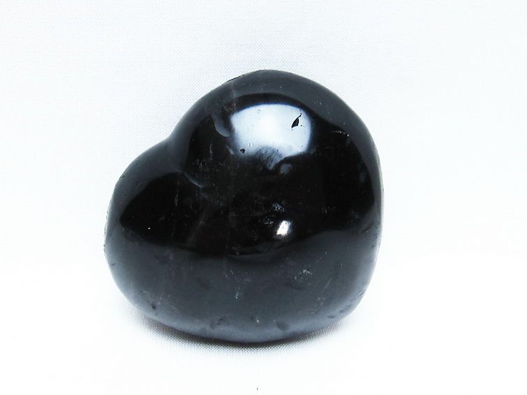 モリオン 純天然 黒水晶 ハート 置物[T457-4125] 1枚目
