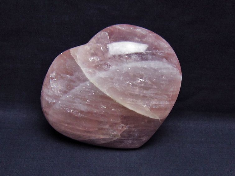ローズクォーツハート 置物 [t457-4305] 2枚目