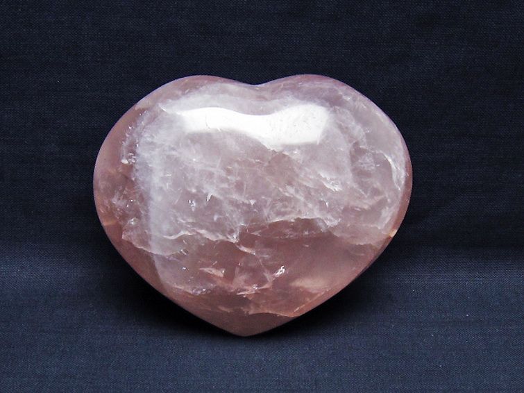 ローズクォーツハート 置物 [t457-4315] 1枚目