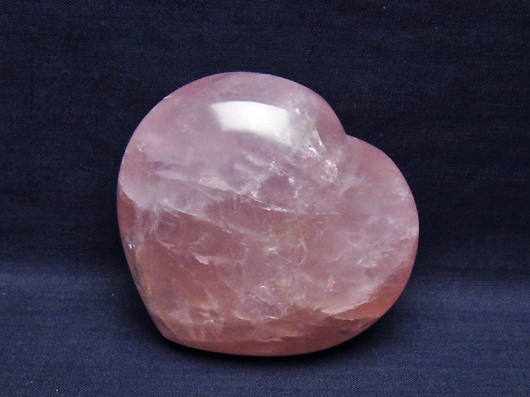 ローズクォーツハート 置物 [t457-4443] 1枚目