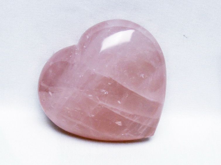 ローズクォーツハート 置物 [t457-4590] 1枚目