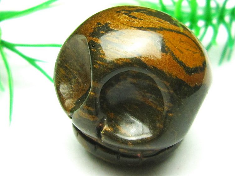 タイガーアイ ドクロ[T464-248] 3枚目