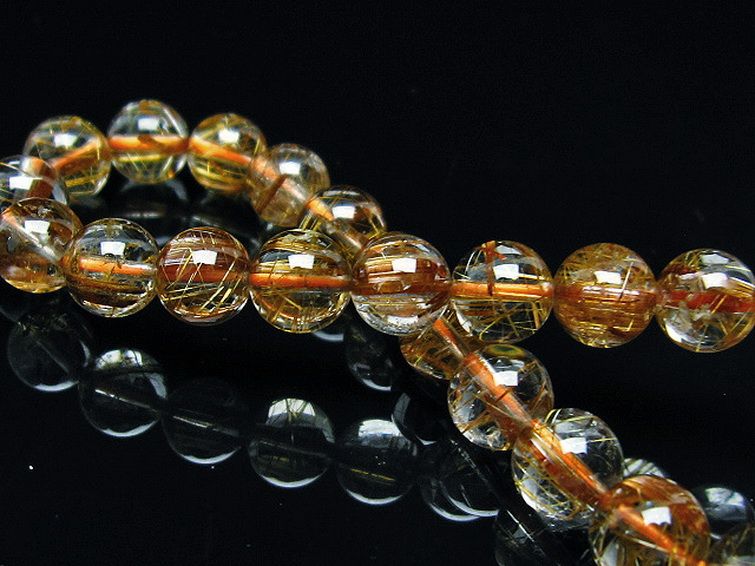 ゴールドタイチンルチル ブレスレット 8mm [T473-4448] 2枚目