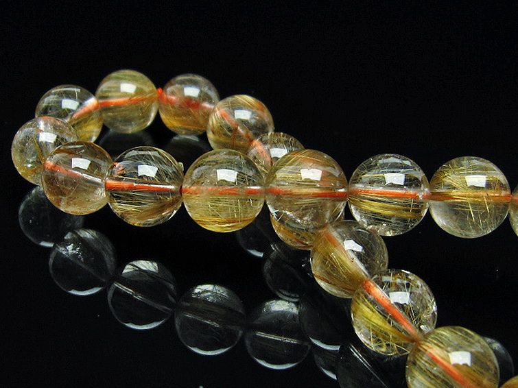 ゴールドタイチンルチル ブレスレット 9mm [T473-4453] 2枚目