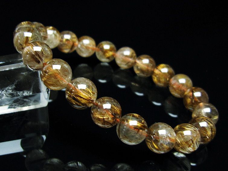 ゴールドタイチンルチル ブレスレット 9mm [T473-4597] 1枚目