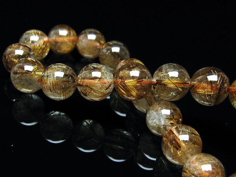 ゴールドタイチンルチル ブレスレット 9mm [T473-4597] 2枚目