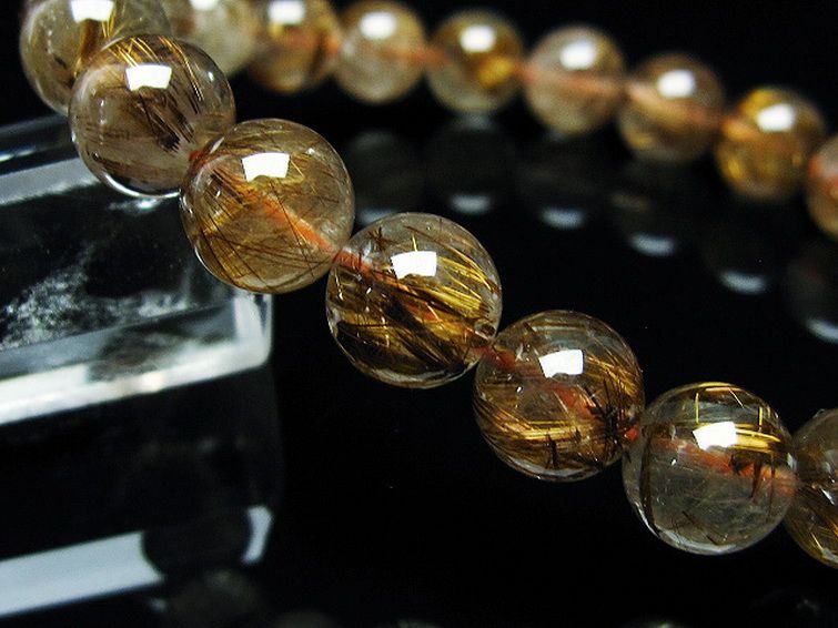 ゴールドタイチンルチル ブレスレット 9mm [T473-4597] 3枚目