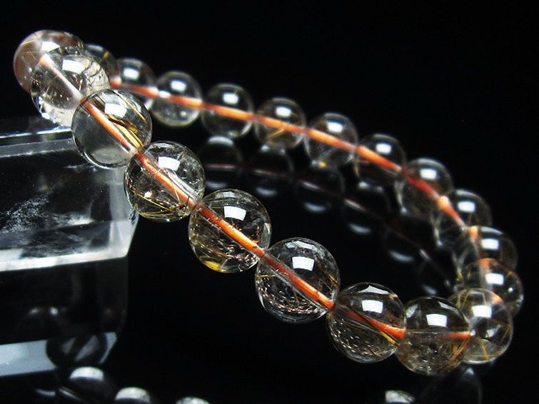 ゴールドタイチンルチル ブレスレット 9mm [T473-4680] 1枚目