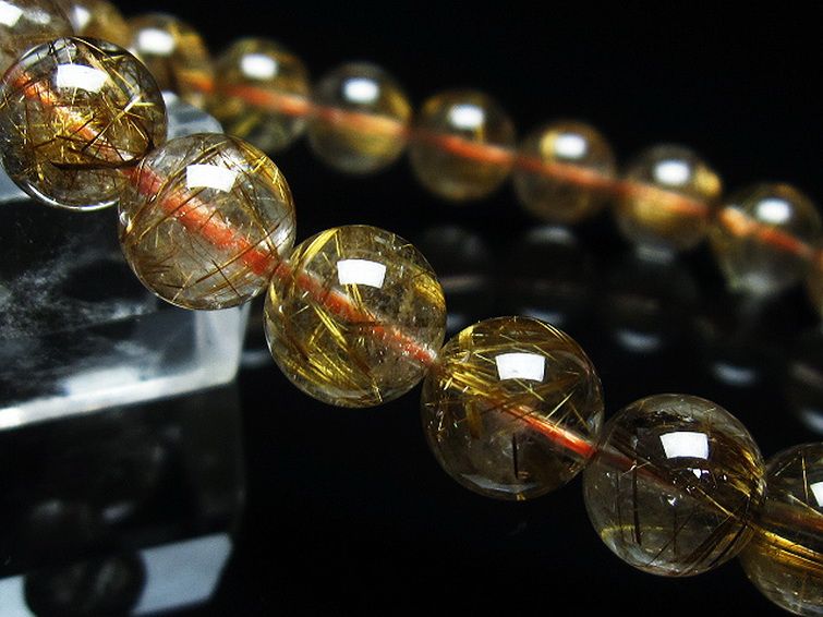 タイチンルチルクォーツ ブレスレット 天然石 ゴールドルチル 金針水晶