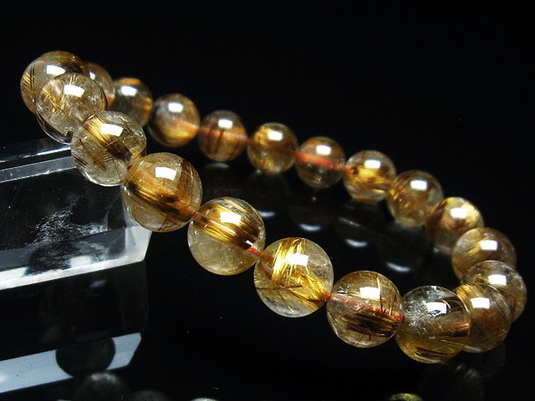 ゴールドタイチンルチル ブレスレット 9mm [T473-4767] 1枚目