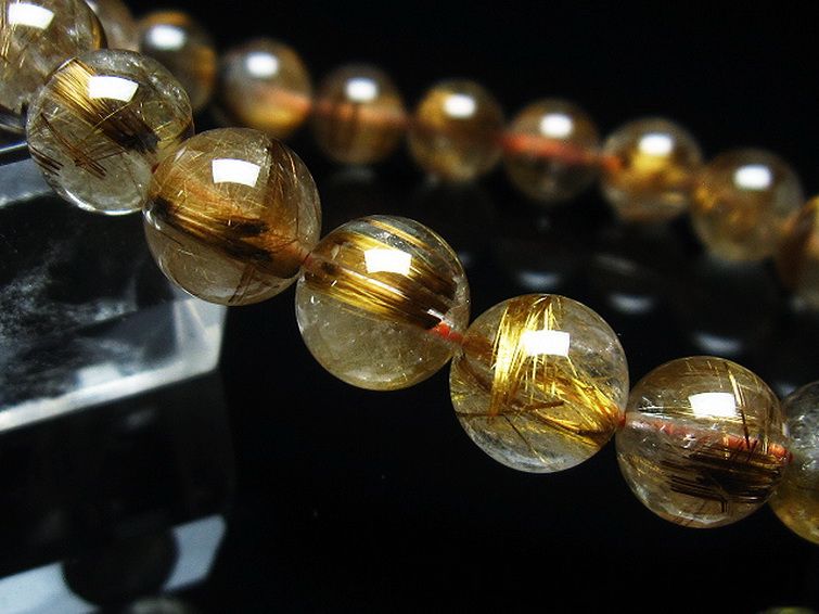 ゴールドタイチンルチル ブレスレット 9mm [T473-4767] 3枚目