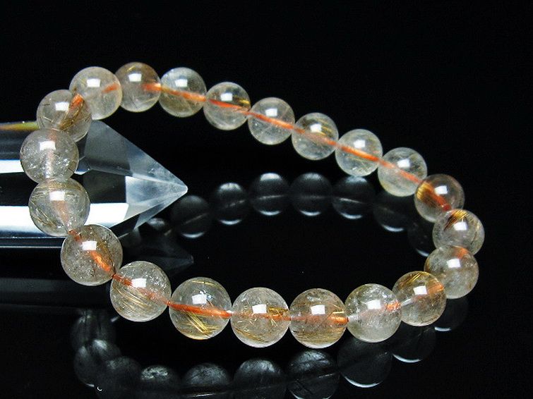 ゴールドタイチンルチル ブレスレット 9mm [T473-4882] 1枚目