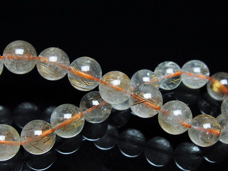 ゴールドタイチンルチル ブレスレット 9mm [T473-4882] 2枚目