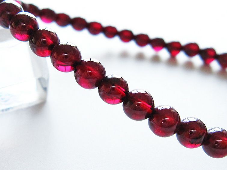 キャンディピンクガーネット ブレスレット 5mm [T483-7304] 3枚目