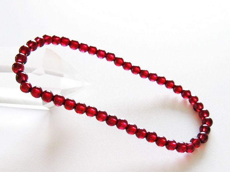 キャンディピンクガーネット ブレスレット 4mm [t483-7896] 1枚目