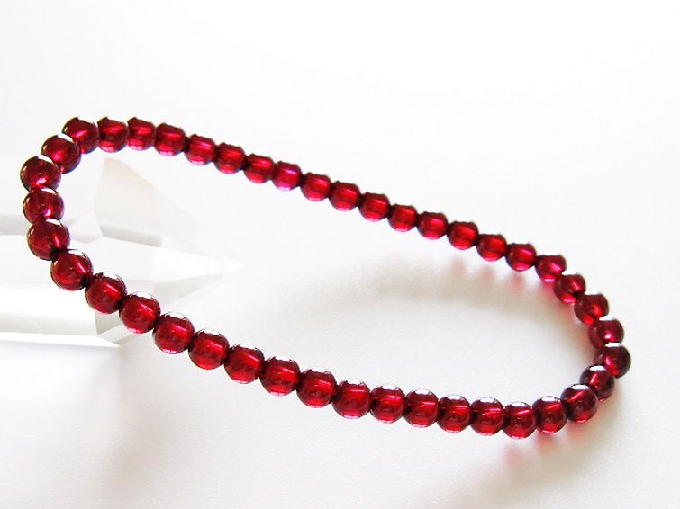 キャンディピンクガーネット ブレスレット 4mm [t483-7957] 1枚目