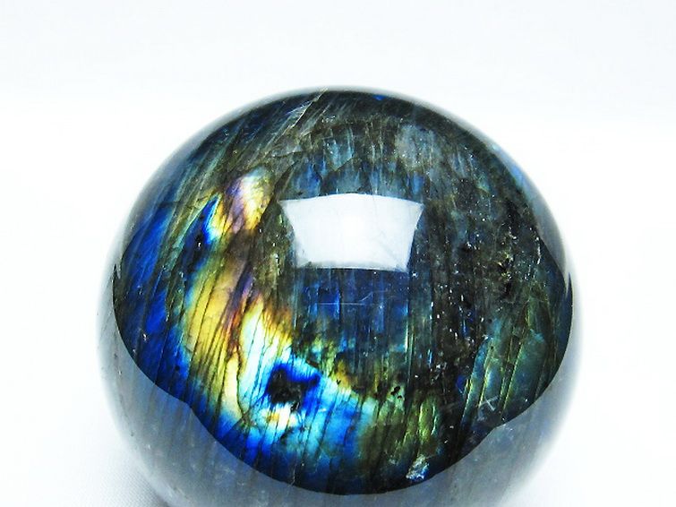 天然石　ラブラドライト　約6.5キロ　丸玉 ラブラドライト 丸玉 76mm [t484-2416]