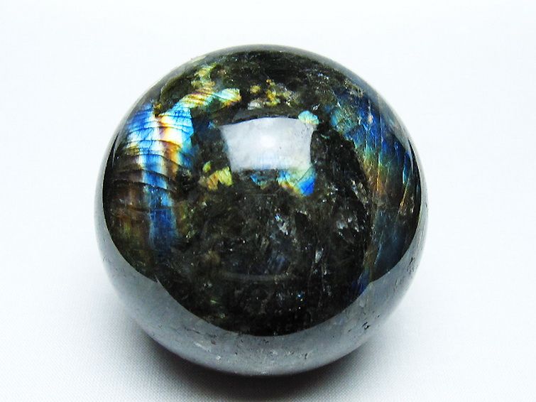 ラブラドライト 丸玉 68mm [T484-2660] 1枚目