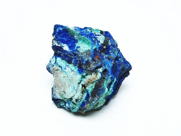 アズライト 藍銅鉱 ブルーマラカイト 原石[T485-3189] 1枚目