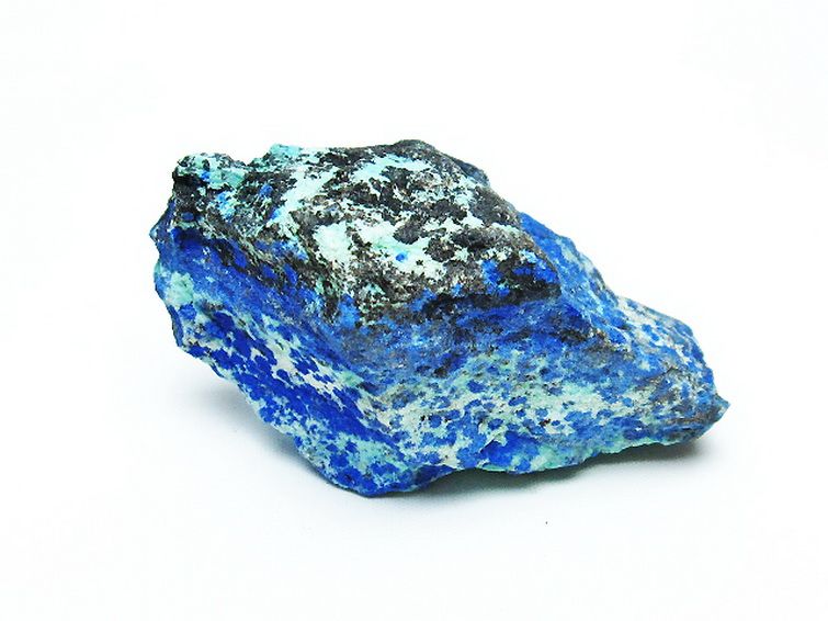 アズライト 藍銅鉱 ブルーマラカイト 原石[T485-3225] 1枚目