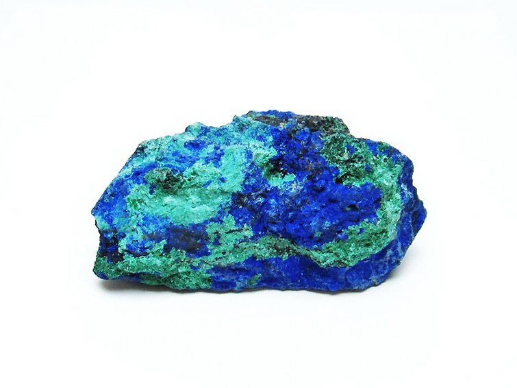 アズライト 藍銅鉱 ブルーマラカイト 原石[T485-3233] 1枚目