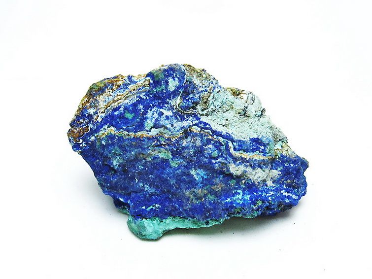 アズライト 藍銅鉱 ブルーマラカイト 原石[T485-3236] 1枚目