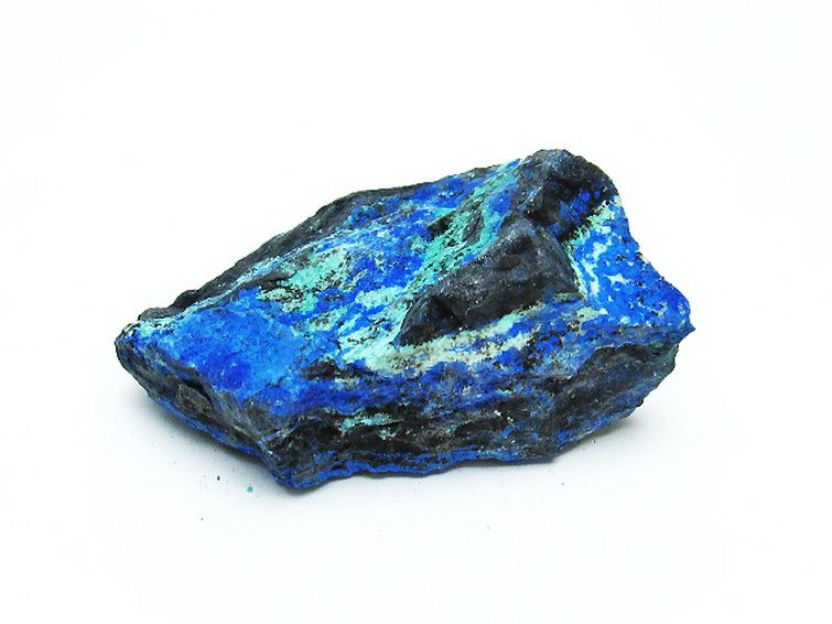 アズライト 藍銅鉱 ブルーマラカイト 原石[T485-3243] 1枚目