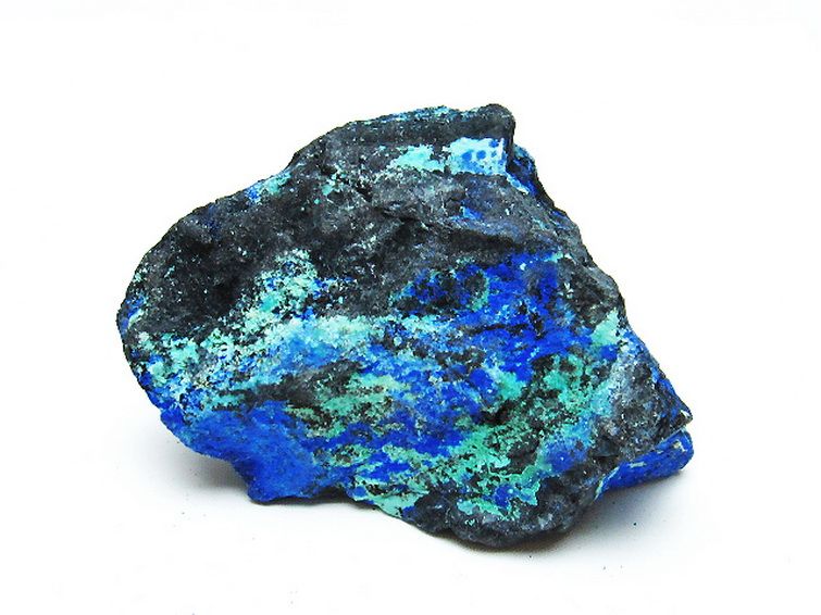 アズライト 藍銅鉱 ブルーマラカイト 原石[T485-3243] 3枚目