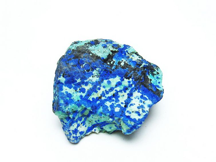 アズライト 藍銅鉱 ブルーマラカイト 原石[T485-3260] 1枚目