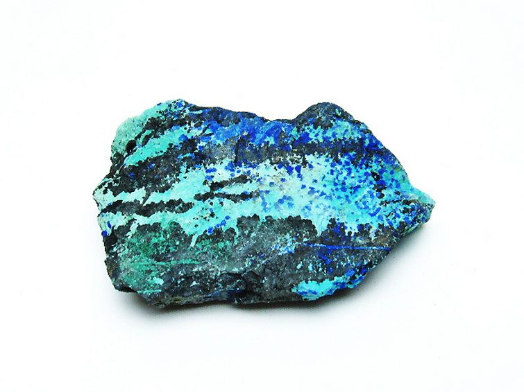 アズライト 藍銅鉱 ブルーマラカイト 原石[T485-3350] 1枚目