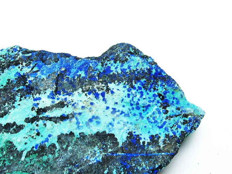 アズライト 藍銅鉱 ブルーマラカイト 原石[T485-3350] 2枚目