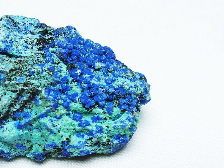 アズライト 藍銅鉱 ブルーマラカイト 原石[T485-3367] 3枚目