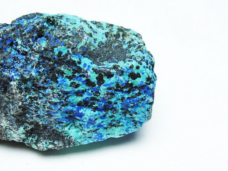 アズライト 藍銅鉱 ブルーマラカイト 原石[T485-3374] 2枚目