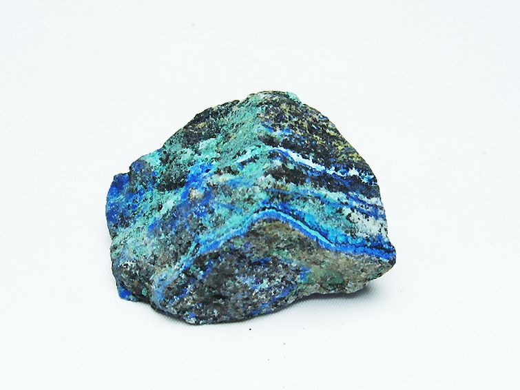 アズライト 藍銅鉱 ブルーマラカイト 原石[T485-3377] 1枚目
