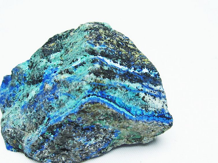 アズライト 藍銅鉱 ブルーマラカイト 原石[T485-3377] 2枚目