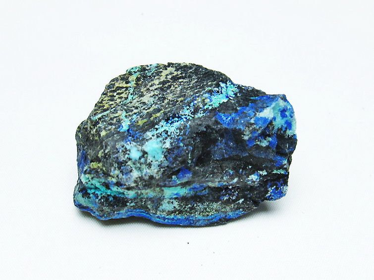 アズライト 藍銅鉱 ブルーマラカイト 原石[T485-3377] 3枚目