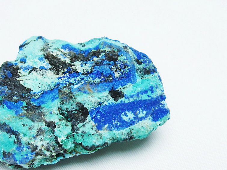 アズライト 藍銅鉱 ブルーマラカイト 原石[T485-3421] 2枚目