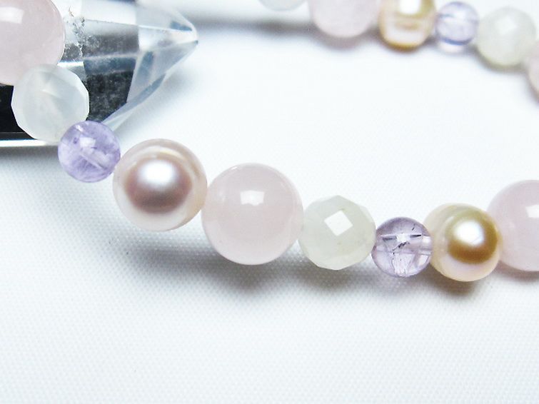 真珠 パール ミックスビーズ ブレスレット 6mm [T491-1439] 3枚目