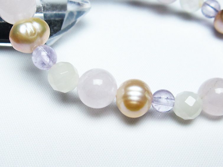 真珠 パール ミックスビーズ ブレスレット 6mm [T491-1444] 3枚目