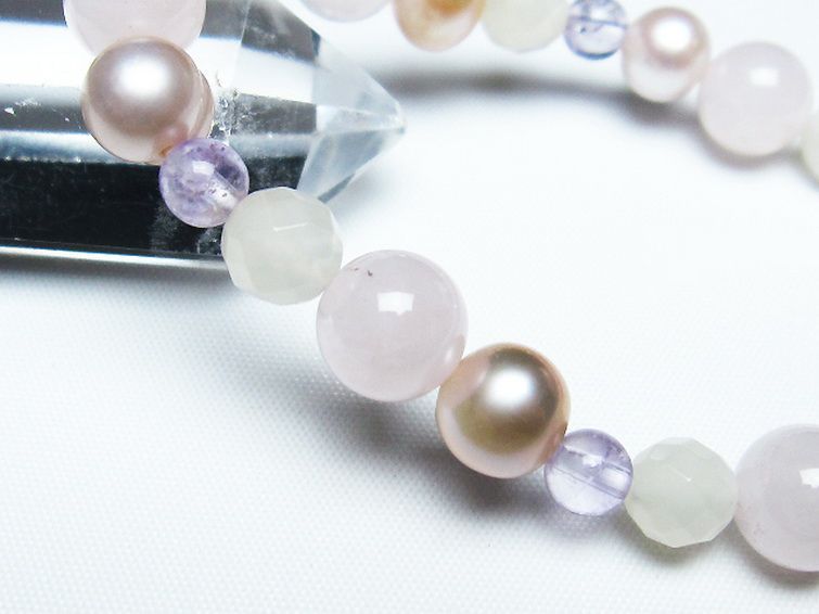 真珠 パール ミックスビーズ ブレスレット 6mm [T491-1450] 3枚目