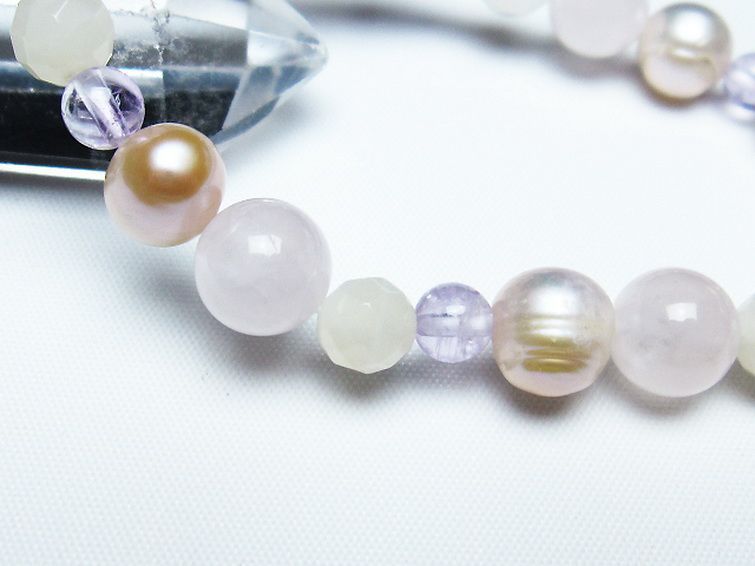 真珠 パール ミックスビーズ ブレスレット 6mm [T491-1451] 3枚目