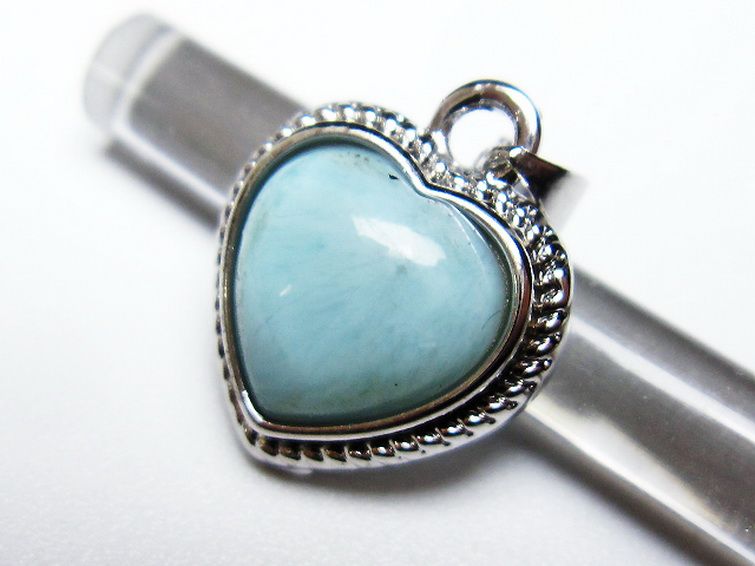 ラリマーハート ペンダント [T495-3817] 2枚目